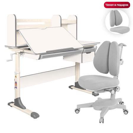 комплект anatomica genius парта + кресло + надстройка + выдвижной ящик + подставка для книг Anatomica Genius set