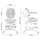 Комплект Anatomica Genius парта + кресло + надстройка + выдвижной ящик + подставка для книг белый/серый с серым креслом Funken