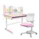 Комплект Kinderzen Gaudi Plus парта + кресло клен/розовый с розовым креслом Ergoback